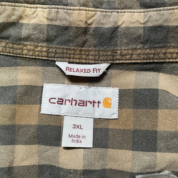 Carhartt Shirt Mens 3XL Green Plaid Workwear Relaxed Fit Button Down Outdoor - Picture 6 of 11